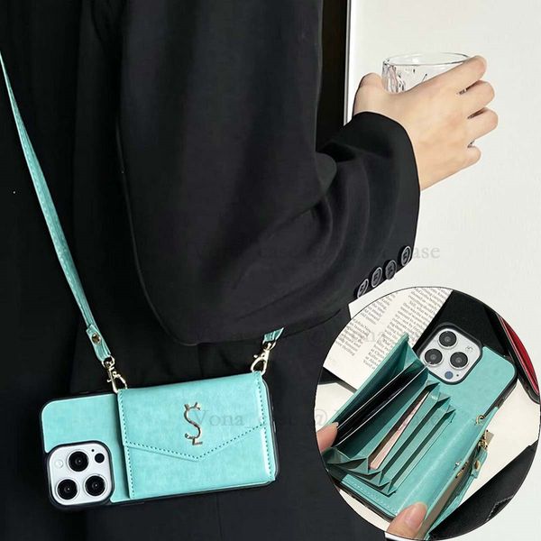 Compatible with iPhone 16 Pro Max Case, 15 14 Plus 13 12 Pro Leather Luxury Phone Case Wallet Card Holder iPhone Case Cross Body Handheld Sh