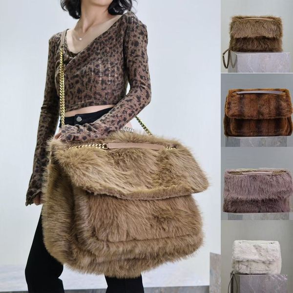new 47cm shoulder niki large in shearling bag designer women luxury oversized niki in feathers chains flap handbags crossbody envelope bags