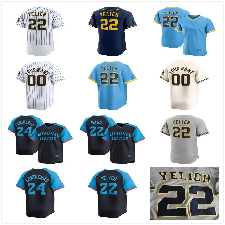 City Connect Baseball Jersey Yelich William Contreras Jackson Chourio Willy Adames Rhys Hoskins Sal Frelick Robin Yount Paul Molitor Brice Turang Ry