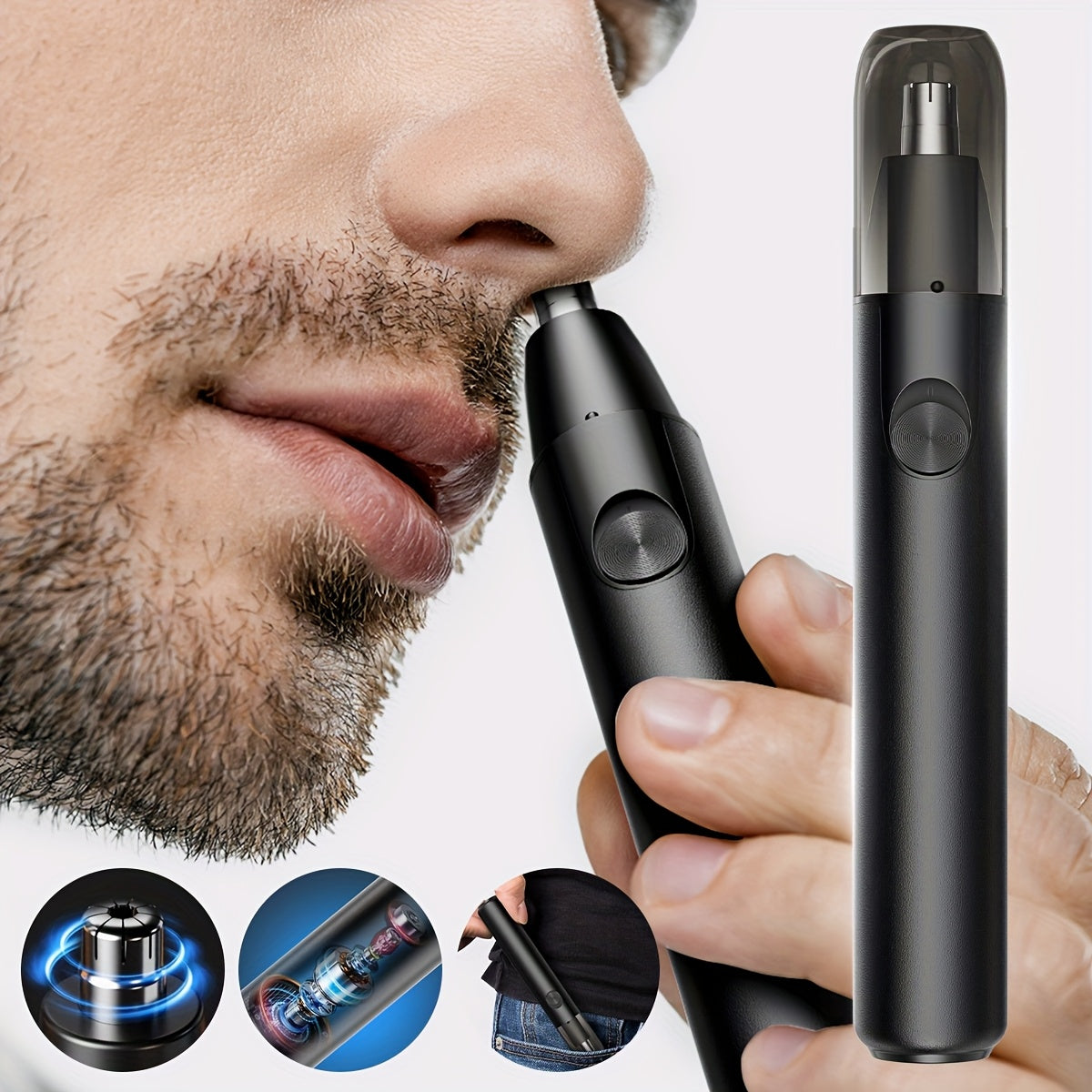 TEMU Electric Nose Hair Trimmer, Usb Rechargeable Trimmer For Nose And Ear Hair, Nose Hair Maker For Women And Men, Eyebrow And Facial Hair Removal