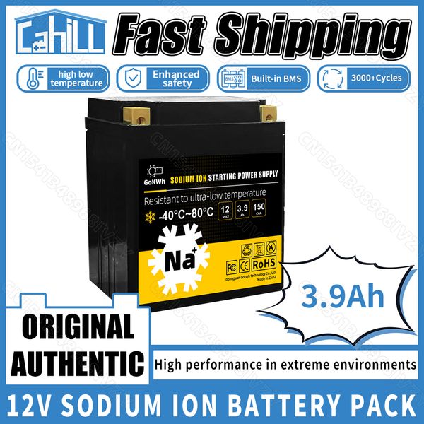 GOKWH 12V 3.9AH MOTOREIRO DE MOTOREIRO DE MOTOREIROS DE SODO DE SODIO VIDA DE SERVIÇO LONGO 3900mAH Célula recarregável para Scooter Motorcy