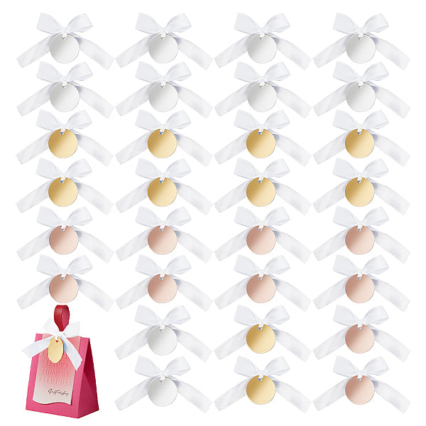 30 pièces 3 couleurs étiquettes cadeaux acryliques rondes plates