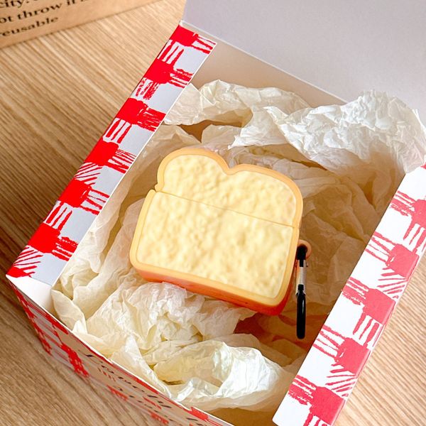 ddmygifts Korean style toast bread suitable for 3 protective cases Pro2 Bluetooth 1st-2nd generation headphone case A
