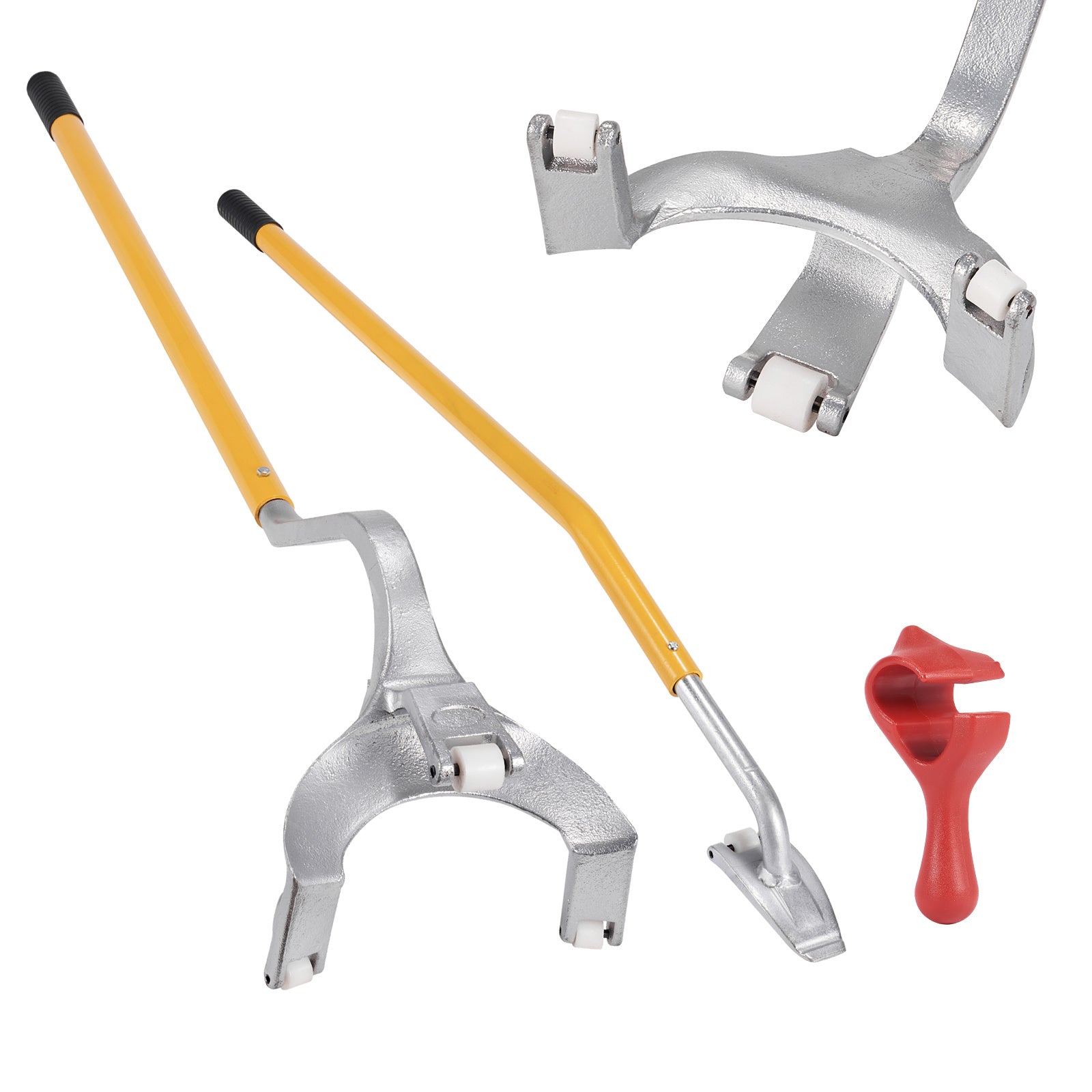 TEMU Happybuy Manual Tire Change Kit, 22.5-24.5 Inch, Steel Construction, Includes Bead Keeper & Tubeless Truck Bead Breaker, 3pcs Set, Orange