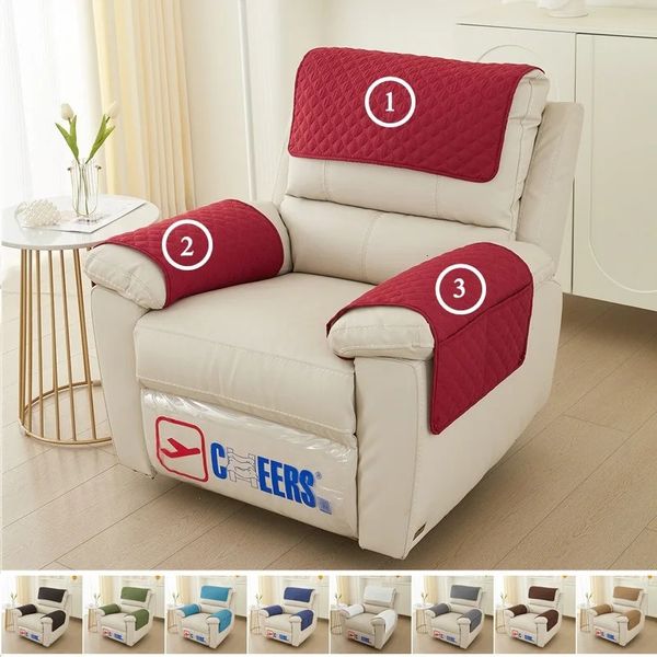 Chair Covers Quilted Recliner Slipcover Mat Anti Slip Dogs Pet Kids Sofa Armrest Towel Cover Armchair Furniture Protector Couch Cushion 2311