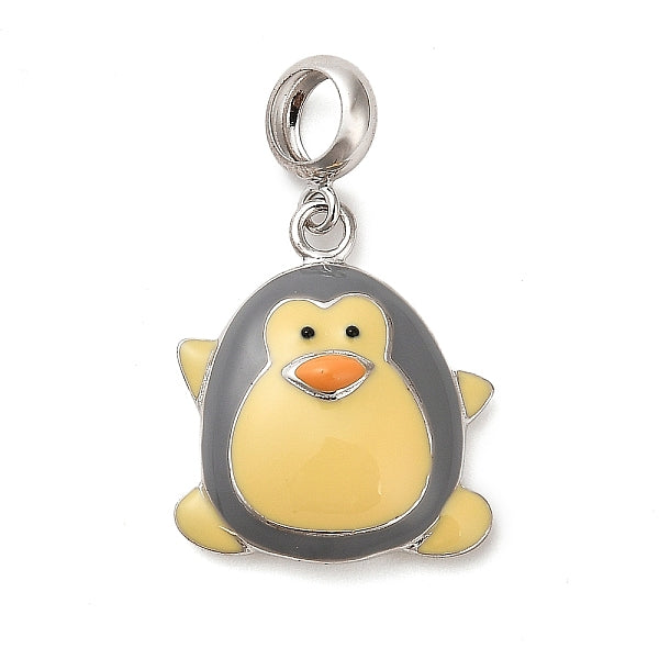 Charms colgantes europeos de esmalte de plata de ley con baño de rodio