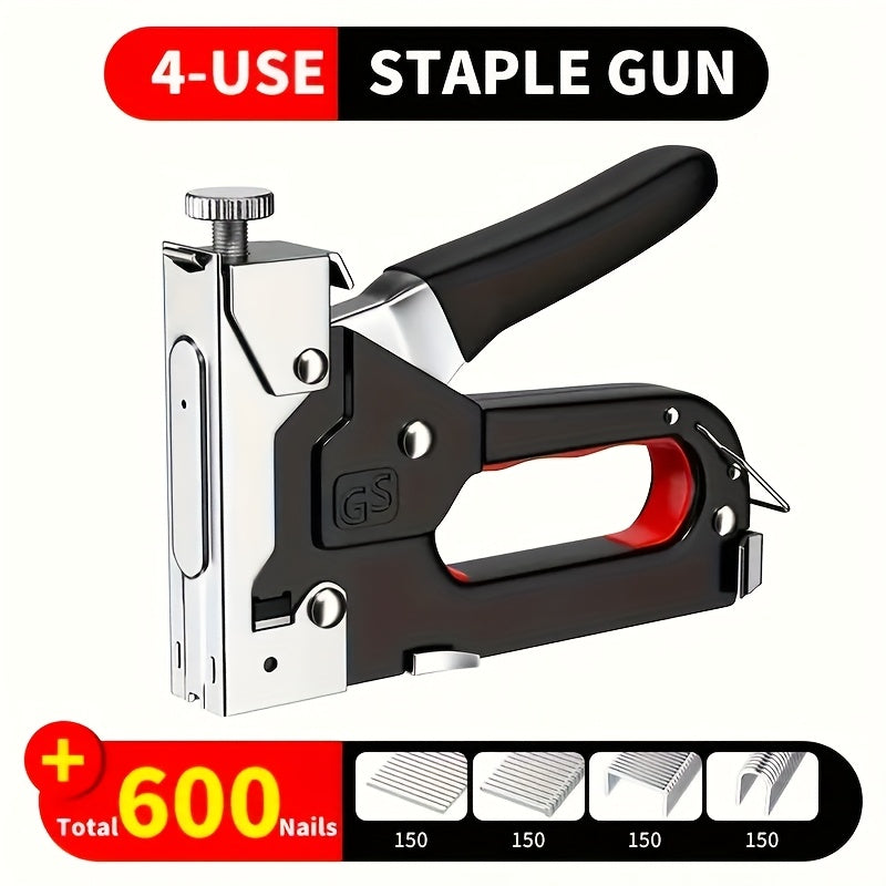TEMU Multi-functional Four-in-one Heavy-duty Nailing Machine For Home Decor, Furniture Woodworking Metal Bracket Box Pneumatic Large Size, Home