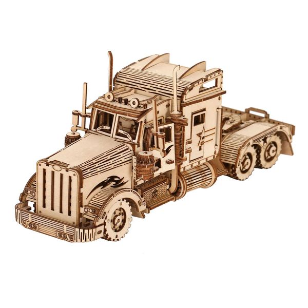 truck Model DIY 3D Wooden Puzzle Building Block Kits Assembly Toy Birthday Gift For Kids Adt He DecorT250118