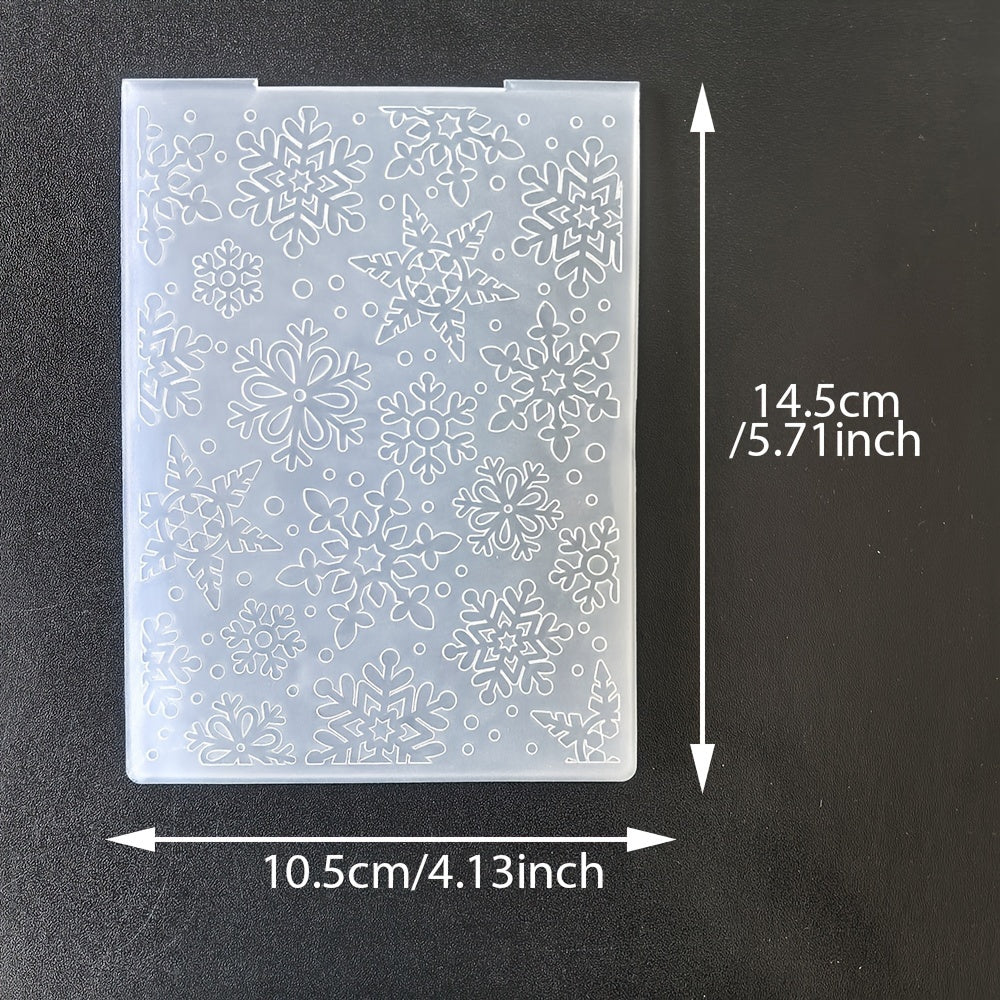 TEMU Christmas Snowflake Embossing Folder For Diy Scrapbooking - Transparent Plate With Cutting Dies For Paper Card Crafts