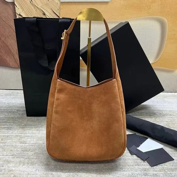 Suede Leather Bucket Bag Crossbody Hobo Underarm Shoulder Shopping Handbags Plain Bags Handbag Purse Drawstring Women Large Capacity Pouch R