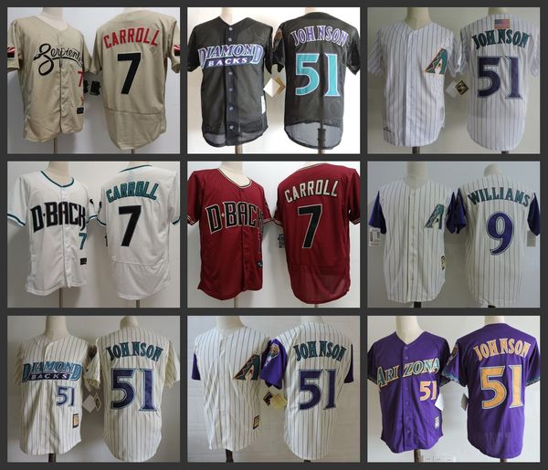 Baseball Jersey rattlesnake #7 Corbin Carroll 51 JOHNSON 9 WILLIAMS Men women