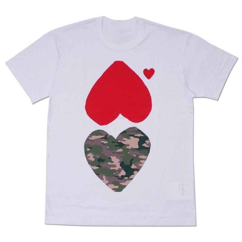 pla designer t shirt t shirts camouflage fashion casual red heart summer new leisure shirt skin-friendly and breathable Small medium extral large si