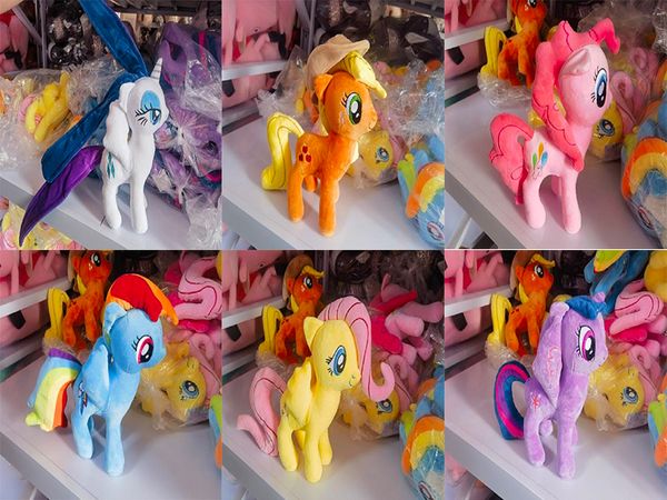 Factory wholesale 5 styles 20cm unicorn pony plush toys animation film and television pony peripheral dolls children&#039;s gifts
