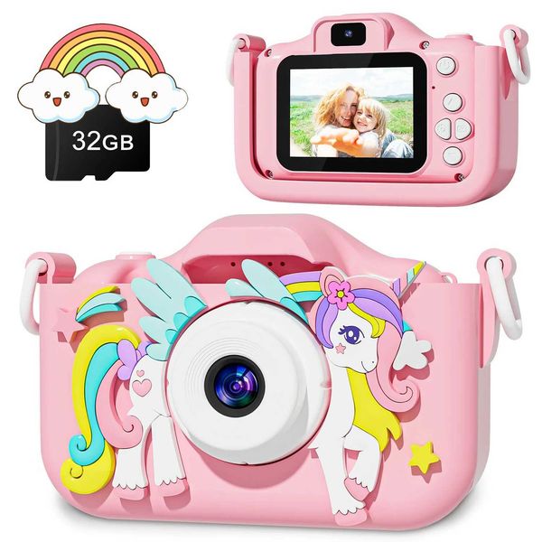 1080P HD Children Camera Toys 2 Inch Color Display Kids Digital Camera with Silicone Cases Toys for Christmas Birthday GiftsM240803
