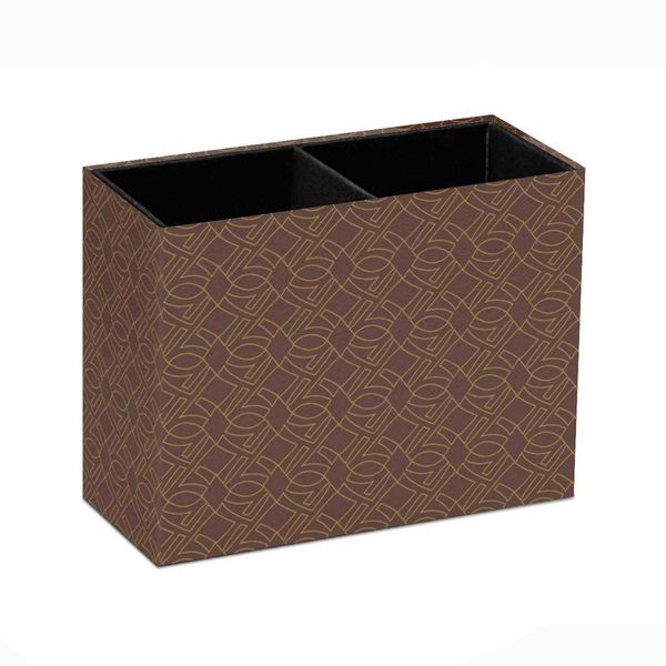 NXY Fashion Square Pen Holder Makeup Brush Storage Bin Multifunctional Office Desktop Storage Pen Holders Home Storage Retro Pen Holder 0206