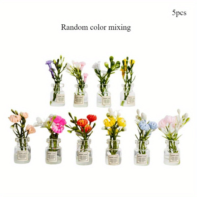 TEMU 12 Scale Plastic Decorative Accessories For Party Favors, Diy Tabletop, Craft Making& Car Decor, No Battery Required, Vases For Centerpieces