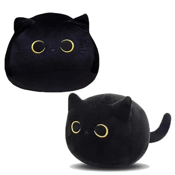 Plush Dolls 15cm-25cmFluffy Black Cat Plush Toys Stuffed Animal Cats Soft Pillow Nap Cushion Home Decoration Creative Birthday Gift for Kids