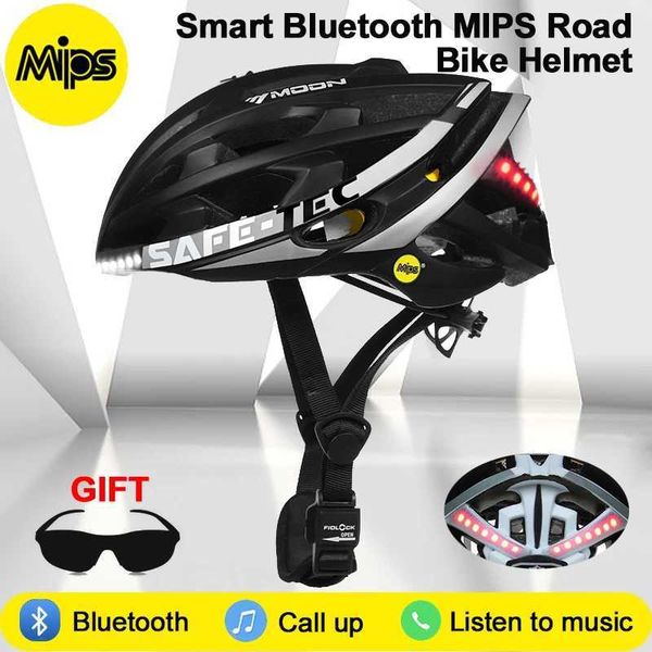 Cycling Helmets Cycling Helmet Mips Anti-collision Safety Bicycle Helmet Smart Music Bluetooth Bike Helmets Callable Cycling Cap with Led Li