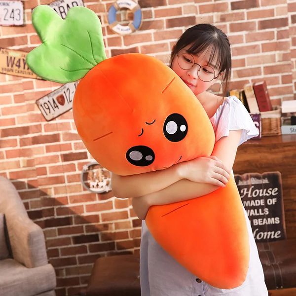 45110cm Cartoon Plant Smile Carrot Plush Cute Simulation Vegetable Pillow Dolls Stuffed Soft Toys Gift 241118