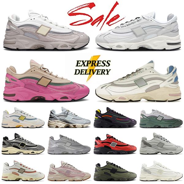 Dhgates 1000 Tan Pink Green Grey Sea Salt Cream Trainers Womens Mens Luxury Silver Metallic Running Shoes Platform Leather Vintage Walking O