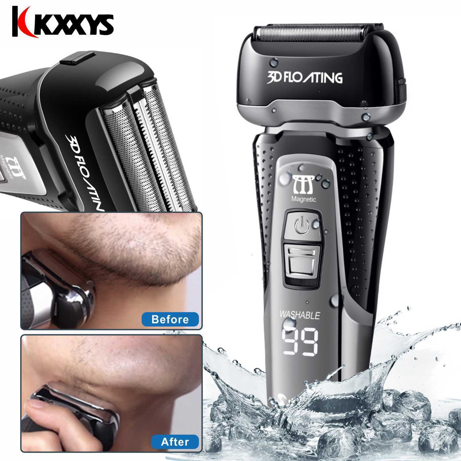 Electric Shavers Professional Shaver Quick Charge Rechargeable Powerful for Men 3D Washable Electric Razor Wet Dry Face Beard Shaving Machine 230621