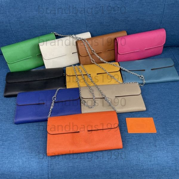 Designer Purse With Chain Strap Real Leather woman Wallet On Chain Silver Gold Buckle Whole cowskin Card holders Bags fashion Genuine leathe