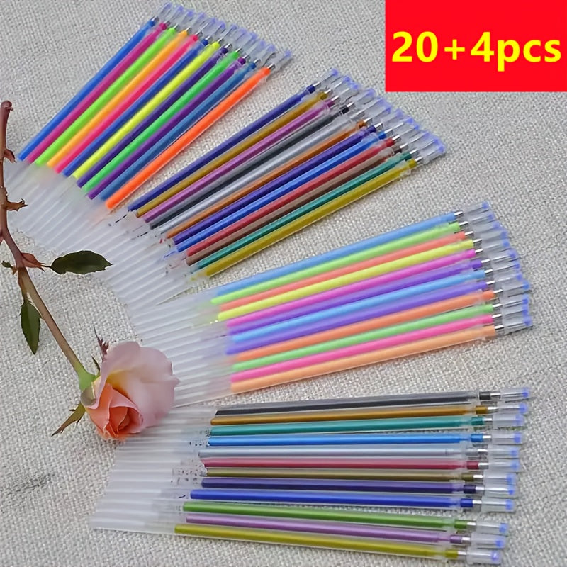 TEMU Halloween Gifts 100pcs Gel Pen Refills Marker Neutral Pen Cartridge Flash Pen Color Ink Replacement Supplement For Art, Artist Colored Gel Pen,