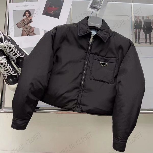 Short Down Jacket Womens Luxurys Thickened Autumn Winter Coats Letter Printed Outerwear Black White Cotton Clothes Size SML