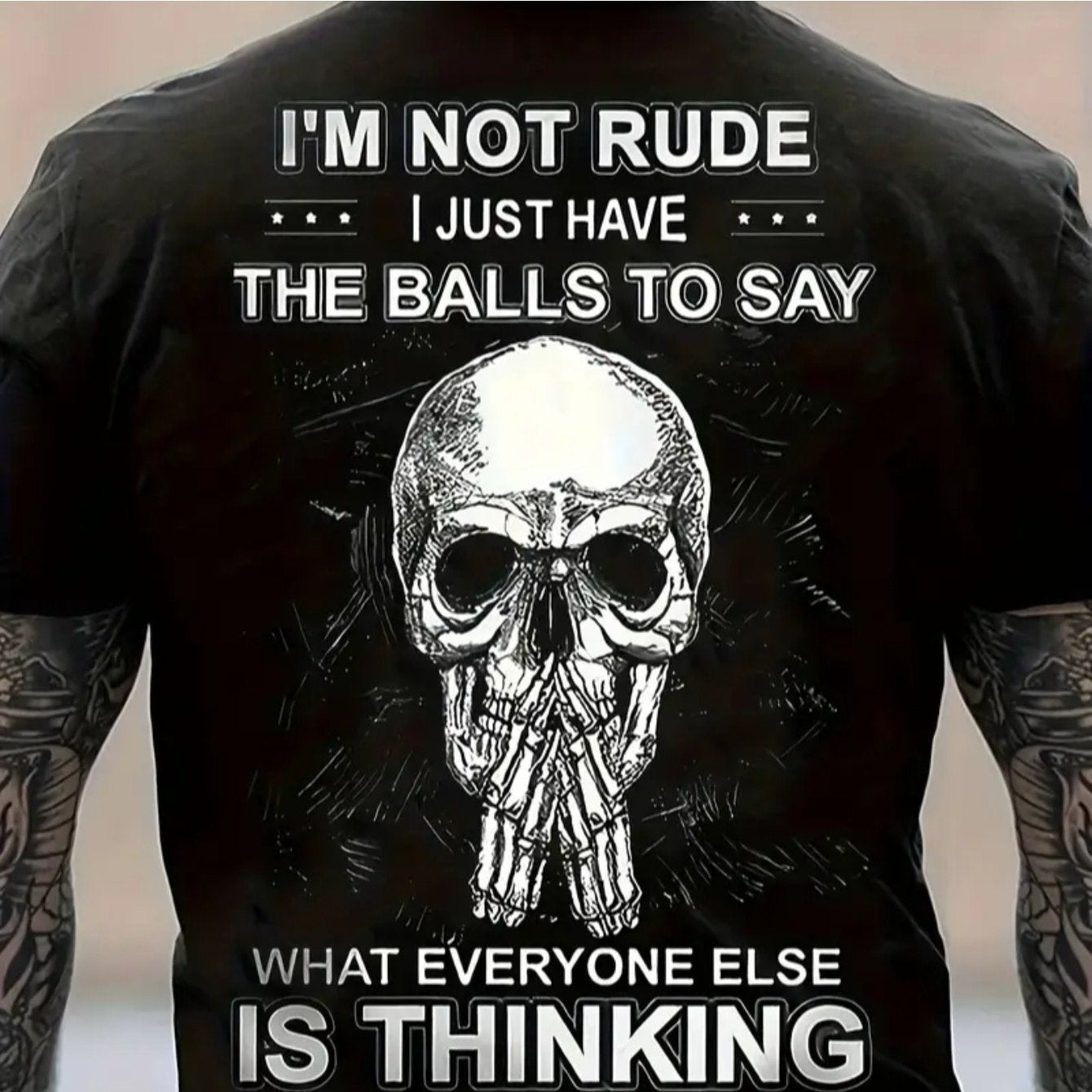 TEMU Men's Graphic T-shirt - " Rude" 3d Printed Design, Relaxed Fit Cotton Crew Neck Tee, Machine Washable, Summer Outdoor Fun, Outdoor Leisurewear |