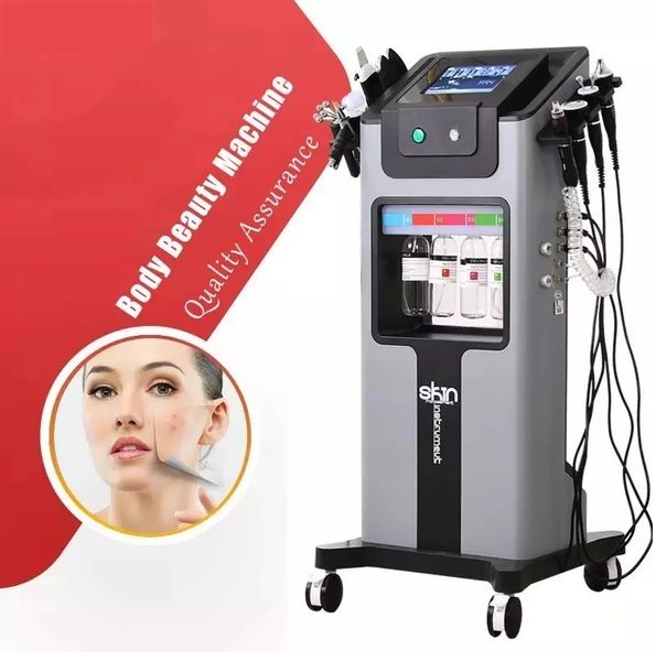 Beauty Equipment 8 in 1 Dermabrasion Machine with H2O2 Aqua Peeling, Skin Lifting, Bubble Moisturizer, and Oxygen Hydra Technology for Deep