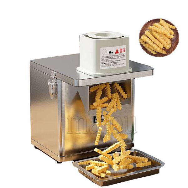 Automatic Potato Push Machine Multi-functional Vegetable Cutter Machine Wolf Tooth Wavy Potato Chips Stick Maker Machine
