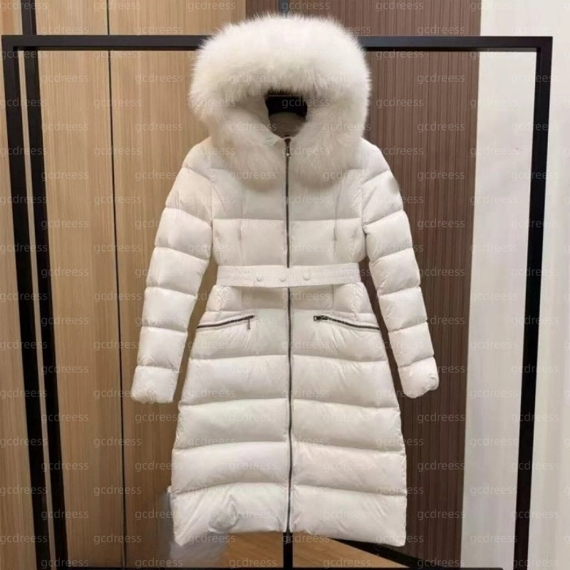 Puffer jacket women Coats designer women winter jacket Mid-length white duck down warm parka for women in winter with fox fur collar Fashionable New