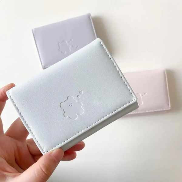 Women Short Bear Small Wallets Student Triple Fold Card Holder ID Bag Card Holder Coin Purse Ladies Wallets Cartoon Bag 241224