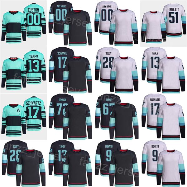 2023 Reverse Retro Hockey 17 Jaden Schwartz Jerseys 13 Brandon Tanev 31 Philipp Grubauer 67 Morgan Geekie Ryan Donato Joonas Donskoi Carson