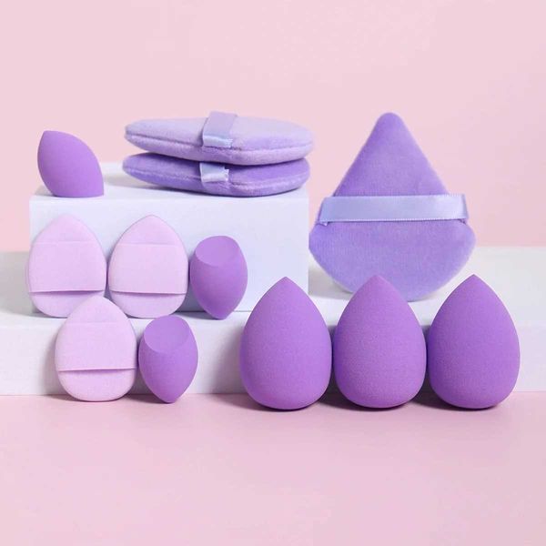 12 Makeup Sponge Velvet Triangle Powder Puffs Facial Finger Puffs Mini Beauty Egg Liquid Basic Tools Makeup Accessories M240826