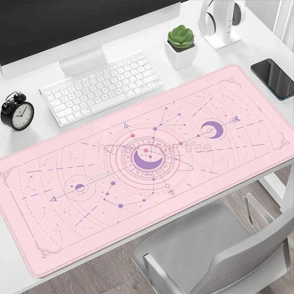 Pink Desk Mat Tarot Card Mousepad Gaming Keyboard Pads Mystery Constellations Mouse Accessories Cute Laptop Computer Mouse PadM240802
