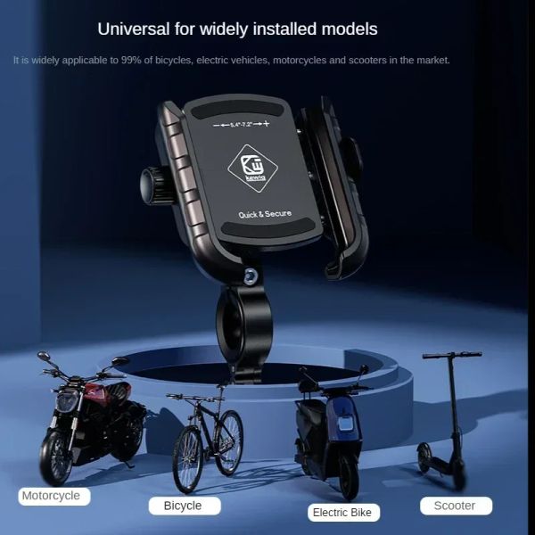 Motorcycle Phone Holder Camera Friendly 1s Lock Bike Handlebar Clamp Bicycle Scooter Phone Clip for iPhone 15 Pro Max 14 13 12