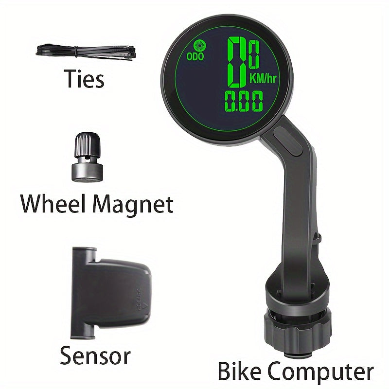 TEMU Bicycle Speedometer Odometer Wireless Cycle Bike Computer Bicycle Handlebar Stopwatch Round With Lcd Display & Multi-functions For Most Bikes,
