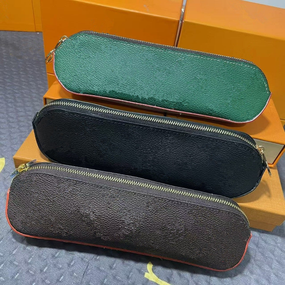 Pencil case pencil case new pencil pouch luxury designer leather women zipper pencils box purse wallets coin purse school office cosmetic bags