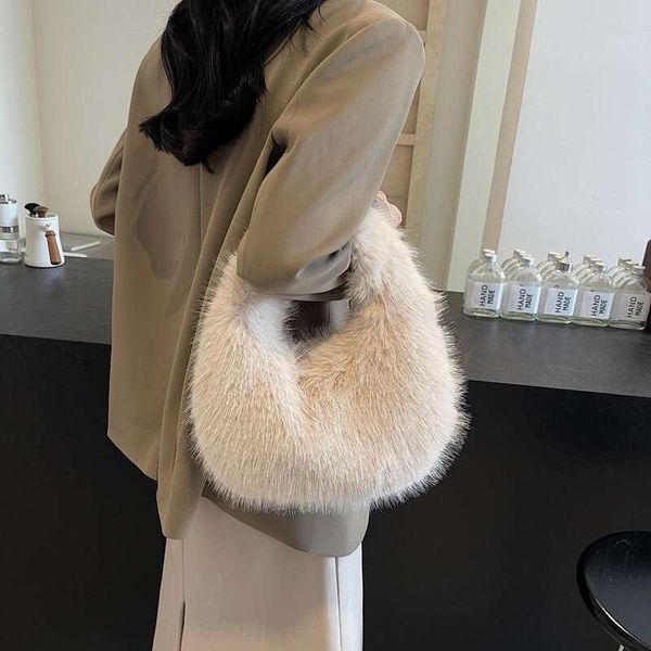 Autumn Winter New High Beauty Woleen for Women, bolsa de pelúcia popular, bolsa de mão premium, pequena e versátil
