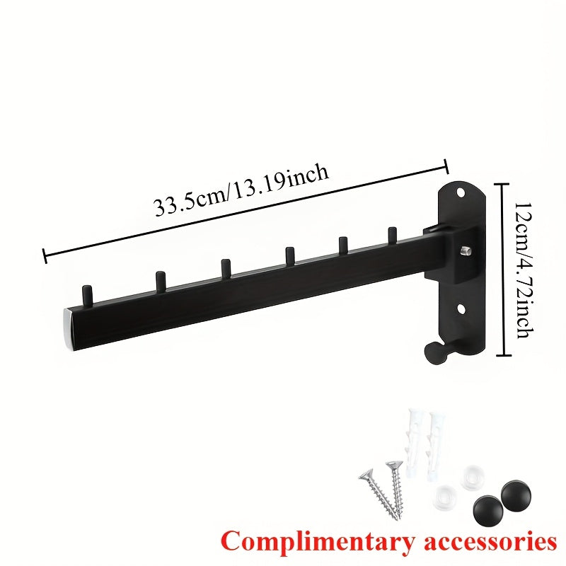 TEMU Ldq Heavy-duty Stainless Rack With Swing Arm - Space-saving Hanging Organizer, Foldable Design, For Bathroom, Bedroom, Laundry Room, Entryway -