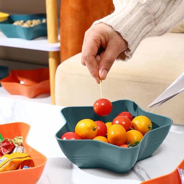 Plates Five-pointed Star Fruit Plate Large Capacity Grade Plastic Snack Nut Serving Tray Bowl Dish Holder Kitchen