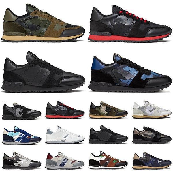 Top Quality Outdoor Shoes Men Women Camouflage Rockrunner Camo Black White Grey Blue Brown Sports Sneakers Trainers