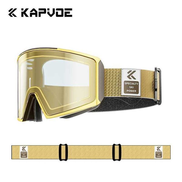 Ski Goggles Kapvoe Photochromic Ski Goggle Snowboard Anti-Fog Mask for Men Women Eyewear Kit UV400 Protection Snow Glasses Snowmobile Winter