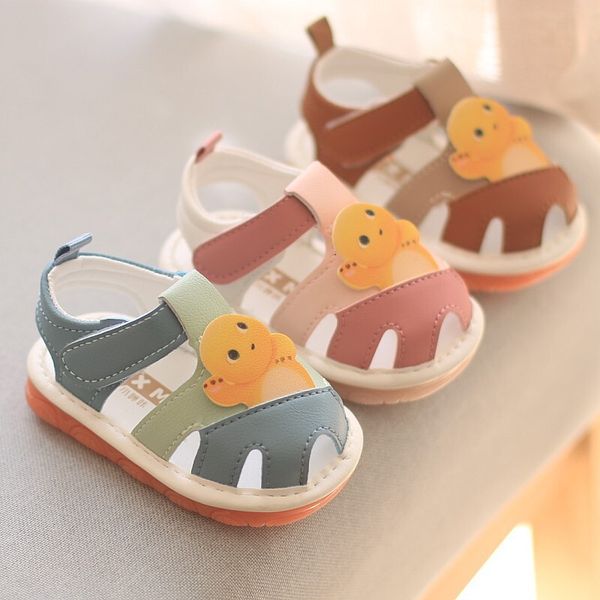 Summer New Boys Girls, Cute Babies with Baotou Infants and Toddlers, Learning Shoes for Newborns called Sandals, Soft Soles F704-29