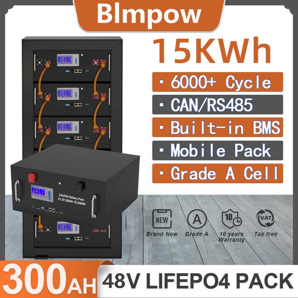 LiFePO4 48V 300Ah 200AH 15KW 10KW Battery Pack CAN-RS485 Grade A Cell Lithium 32 Parellel PC Monitor 6000+ Cycle For Home Backup