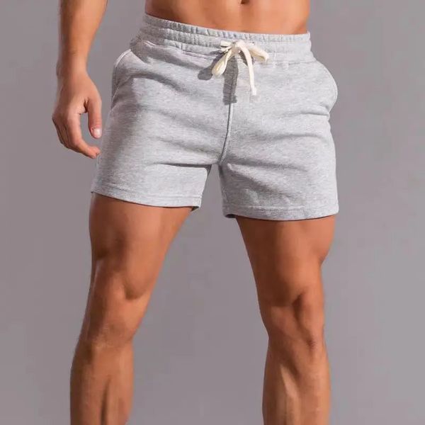 Summer Mens Fitness Shorts American Cotton Grey Running Treinamento Casual Pants 250109