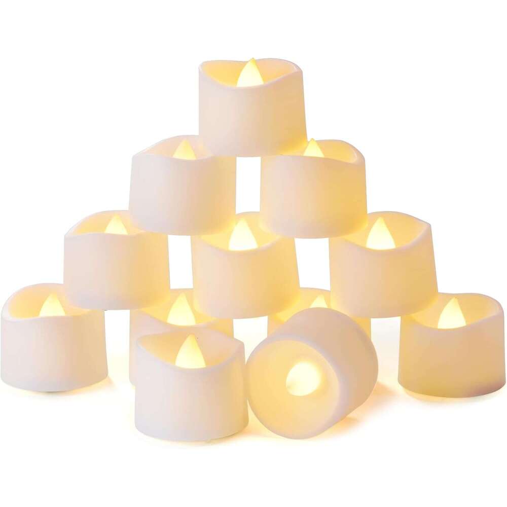 Homemory Tea Lights Candles Battery Operated, 6H Timer Built-in, Auto On Daily, Flameless LED Tealight Votives for Table Centerpieces, Lantern, Holi