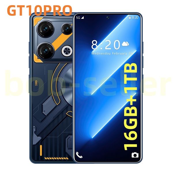 GT10PRO 7.3 inch Cell Phones Smartphone Camera 12GB 512GB RAM Face Full Screen Smart computer Smartphones table Android 12 Mobile Phone gift