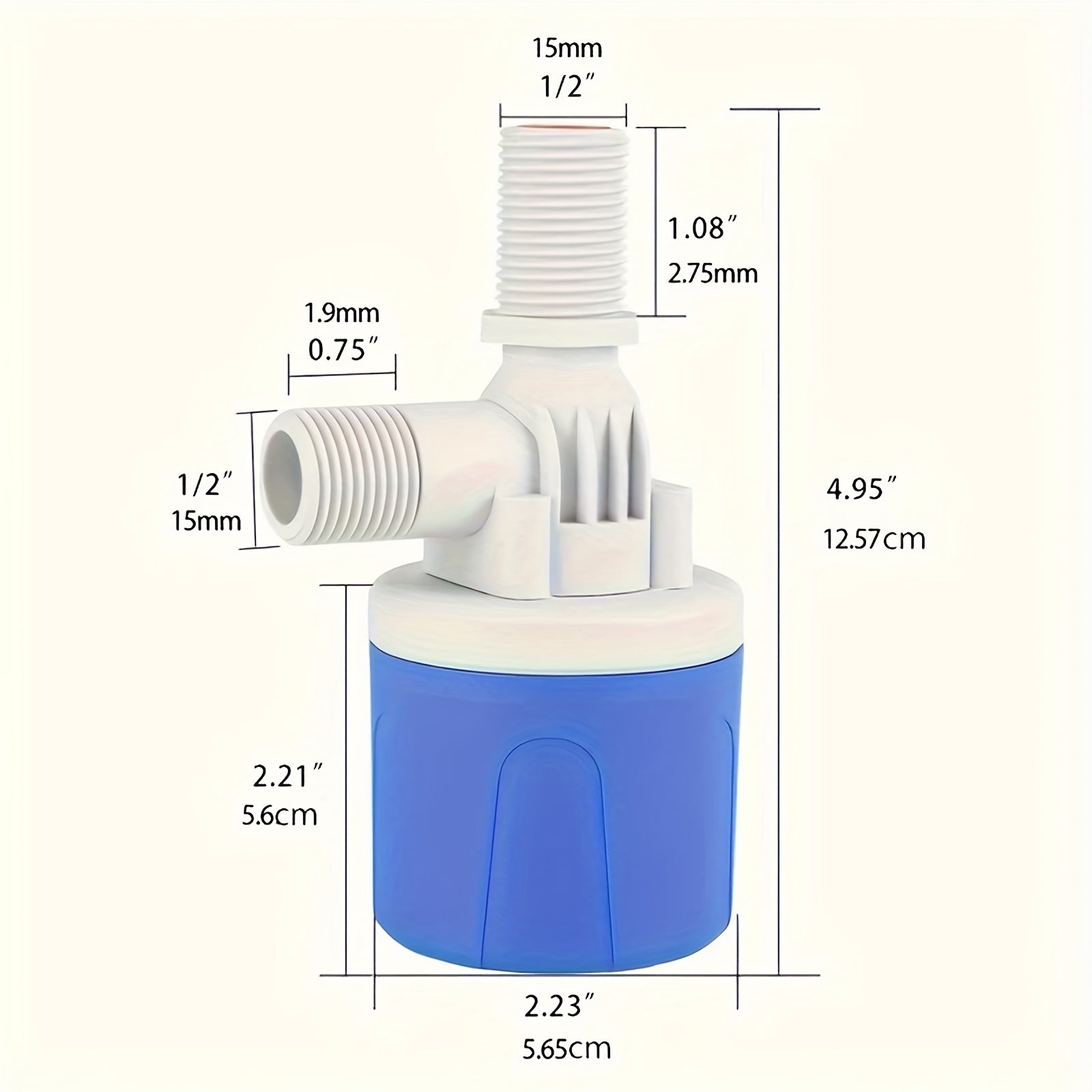 TEMU 1-2" Automatic Water Level Control Valve - Mechanical Float Valve With Durable Abs Construction, Eu-us Thread & Easy-install O- For Tanks,